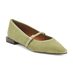 ANA PALMA Made In Spain Suede Mary Jane Pointy Toe Flats